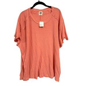 Free People We the Free Boyfriend‎ Tee Peach Size M NWT